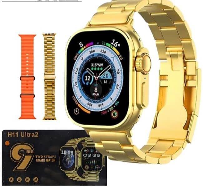 H11 ultra 2 wo strap golden stainless steel  colour smart watch 1