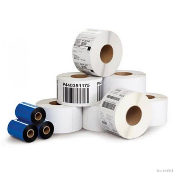 POS Thermal Roll | Barcode Label sticker ,  wax ribbon ,rolls 1