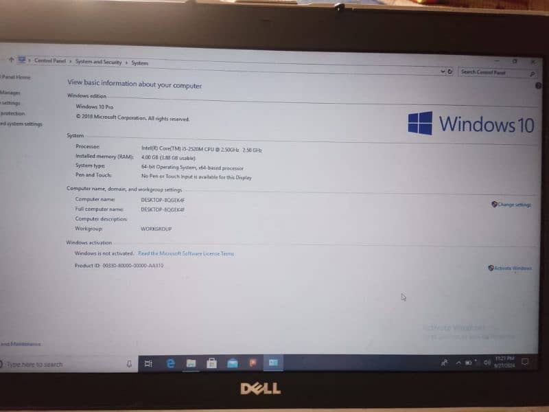 laptop latitude 4GB Ram 512GB rom need money very urgent 10