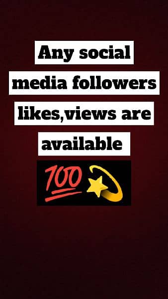 Social media followers,likes,views etc 0