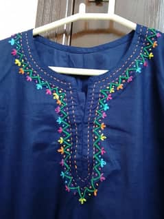 NEW LATEST FASHION CHICKEN KARI AND HAND EMBROIDERED KURTID