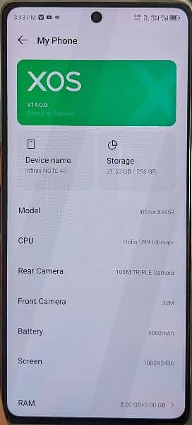 Infinix Note 40 with box and complete accessories warranty available 0