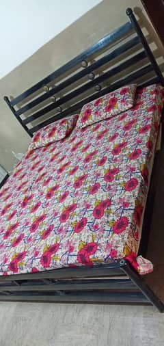 King Size Iron Bed With Mattress For Sale