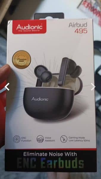 Audionic Airbud 495 Quad Mic ENC In 12 Months Warranty. 1