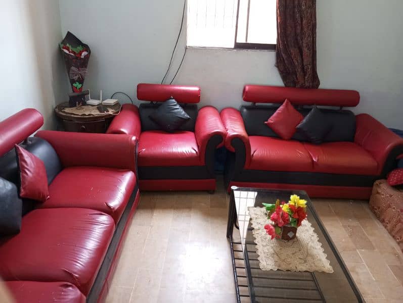 7 Seater sofa set with Cover and Center Table 0