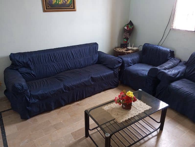 7 Seater sofa set with Cover and Center Table 8