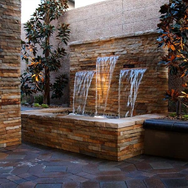 Water fountain,Artificial grass,PVC pannl,sliding window/marble sheet/ 13