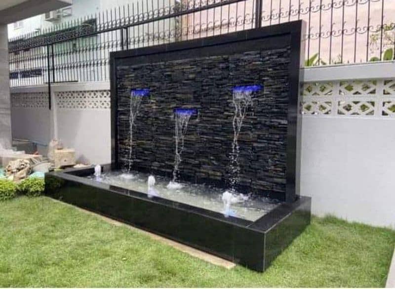 Water fountain,Artificial grass,PVC pannl,sliding window/marble sheet/ 15