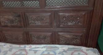 Bed Without Mattress and Full Size Mirror Frame Pure Sheesham Wood