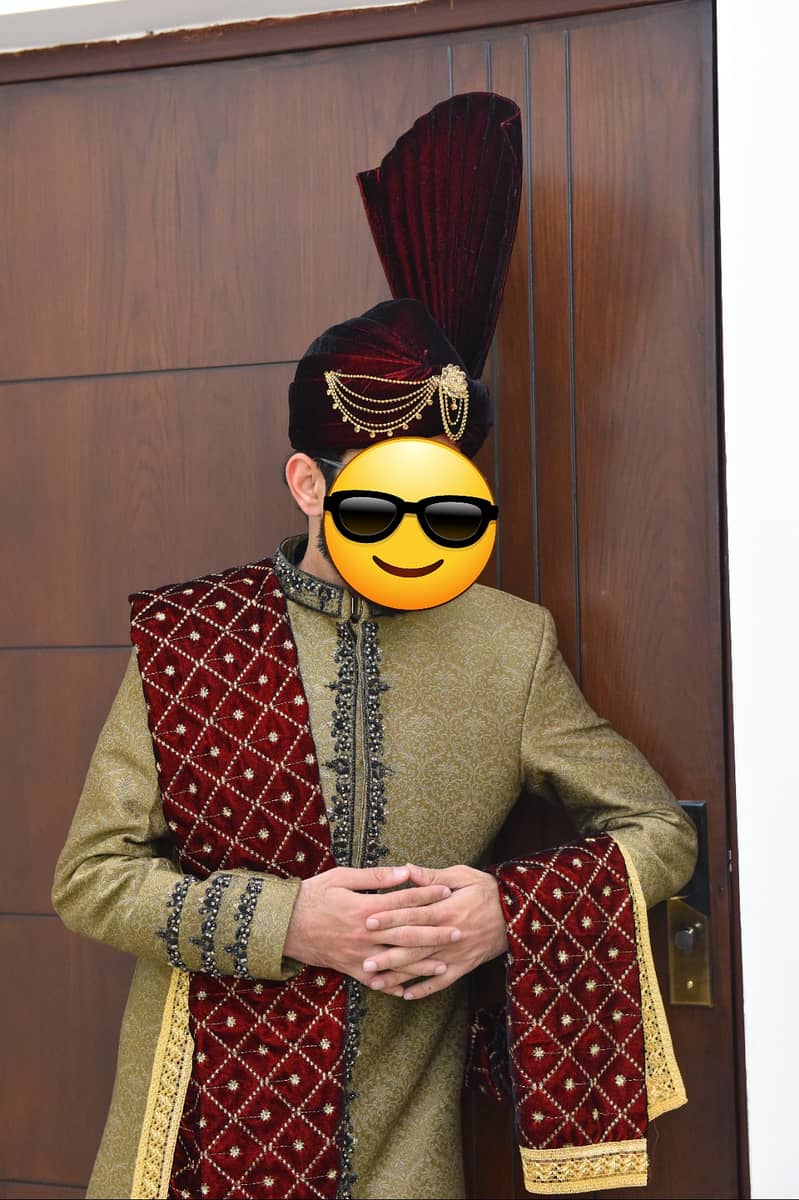 Premium Branded Sherwani with Shoes and Turban 1