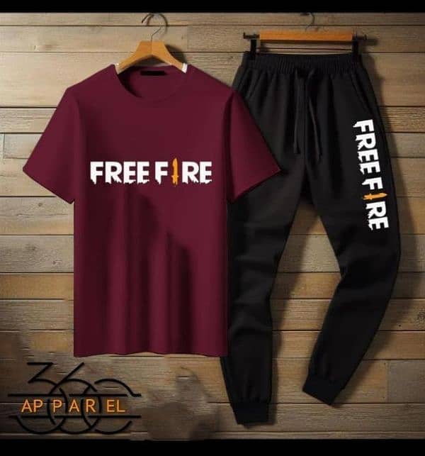 FREE FIRE PRINTED T-SHIRT AND TROWSER 0