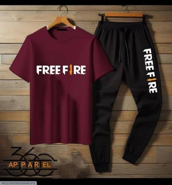 FREE FIRE PRINTED T-SHIRT AND TROWSER 1