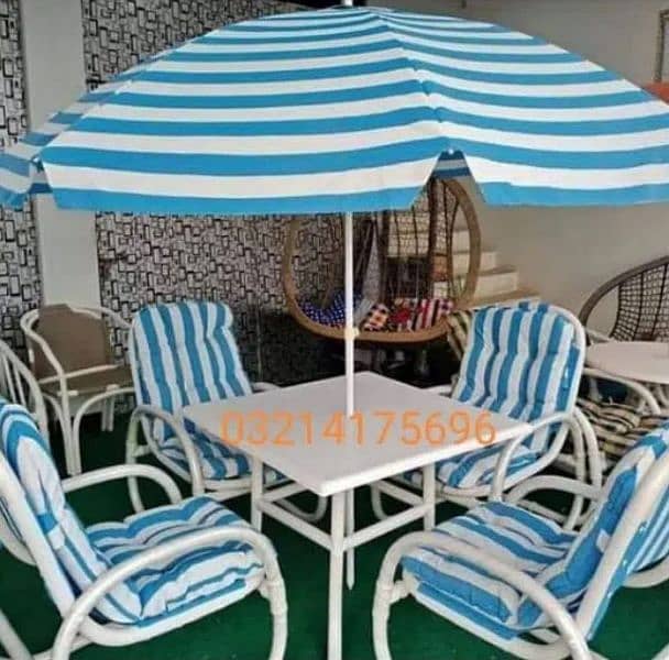 OUTDOOR GARDEN RATTAN UPVC FURNITURE SOFA SET CHAIRS TABLE AND UMBRELA 5