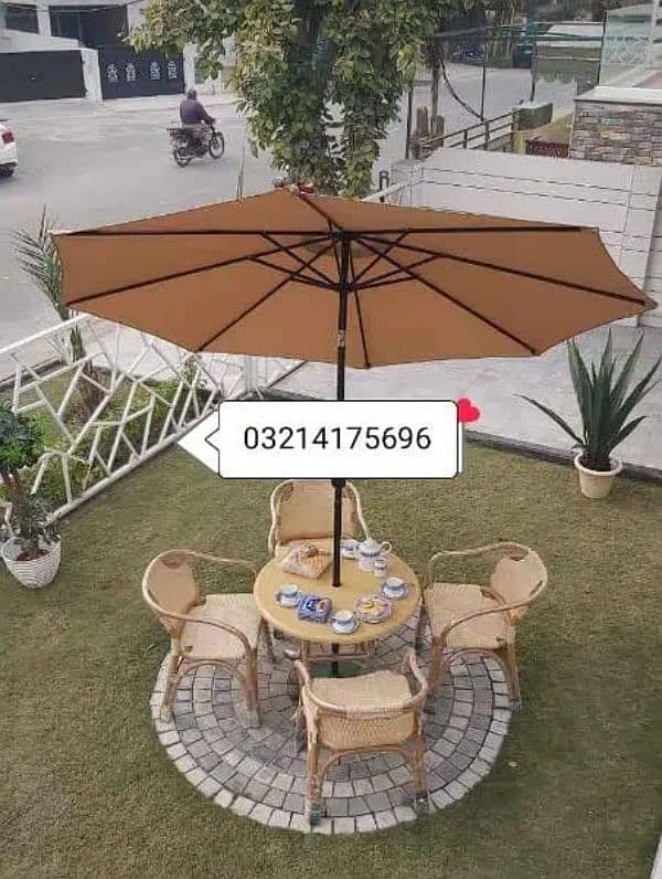 OUTDOOR GARDEN RATTAN UPVC FURNITURE SOFA SET CHAIRS TABLE AND UMBRELA 9