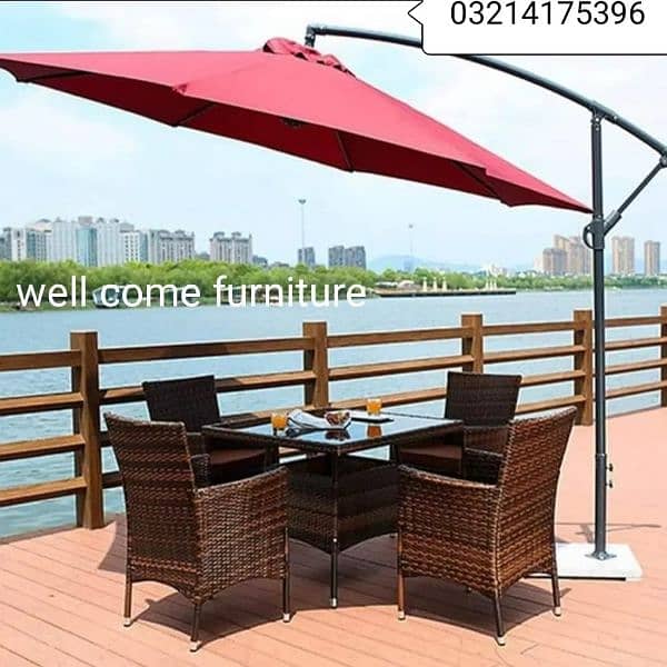 OUTDOOR GARDEN RATTAN UPVC FURNITURE SOFA SET CHAIRS TABLE AND UMBRELA 11