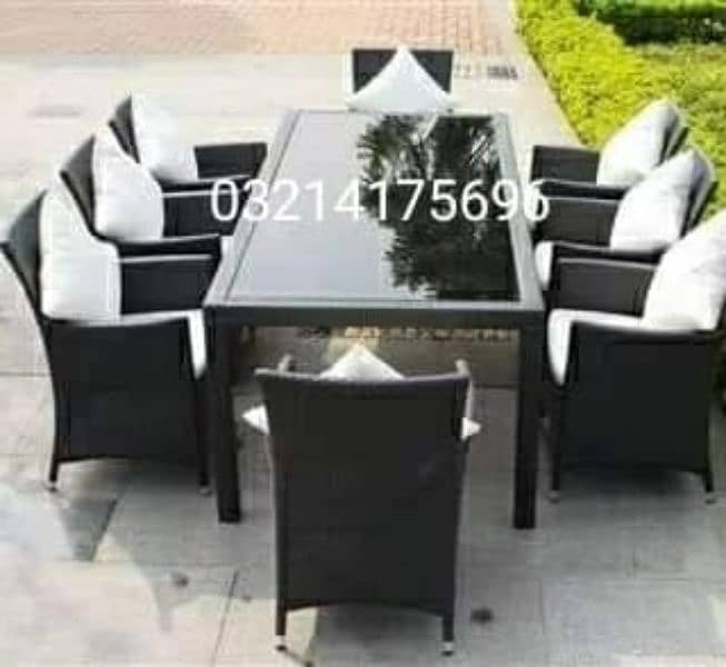 OUTDOOR GARDEN RATTAN UPVC FURNITURE SOFA SET CHAIRS TABLE AND UMBRELA 15