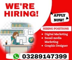 Male and females staff required | Urgent Hiring | Online Jobs