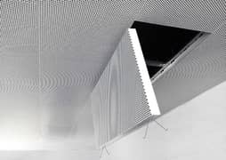 Dumpa ceiling| CNC work| office decor| glass sliding partition| salon