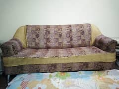 1.5-seater sofa set, 2. Large wooden iron stand with huge cabinets