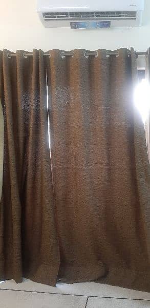 2 large dark brown curtains 1