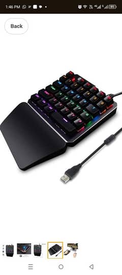 SADES TS-35 one handed 35 keys mechanical RGB Gaming Keyboard