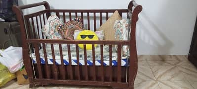 heavy wooden baby cot for sale