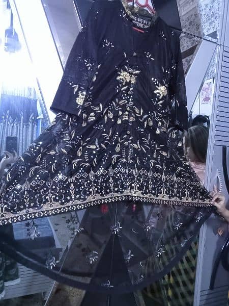 black full embroidery dress wedding wear 5