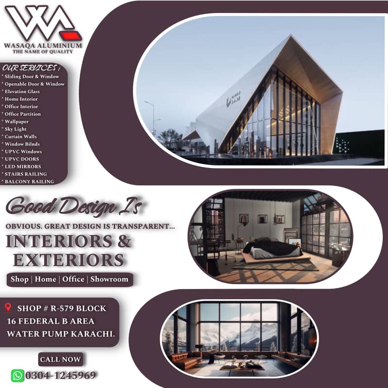 "Expert UPVC, Wood, Glass Work, False Ceiling, Wallpaper & Interior D 7