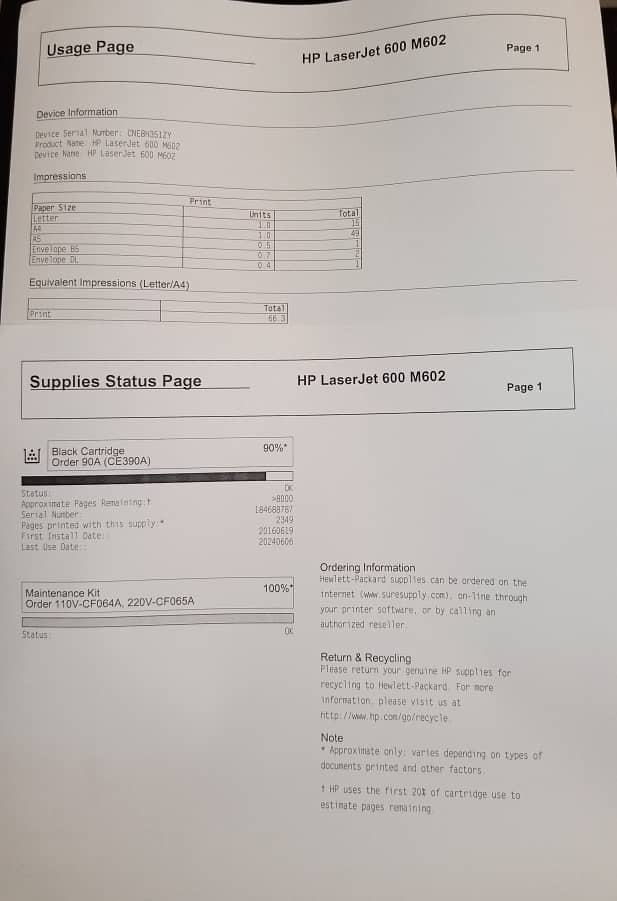 hp laser jet 600 m602 8