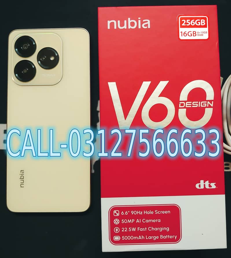 ZTE NUBIA V60 16GB/256GB WITH BOX 12 MONTHS WARRANTY CALL-03335635777 0