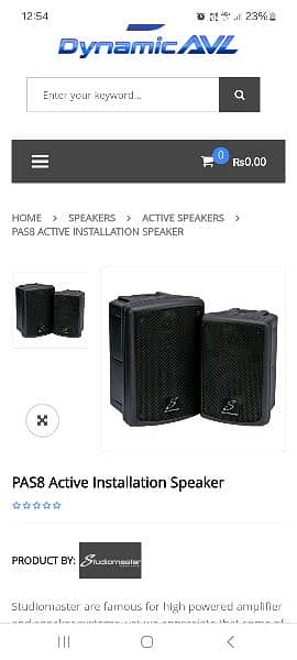 Master studio speaker powered speaker PAS 8 5