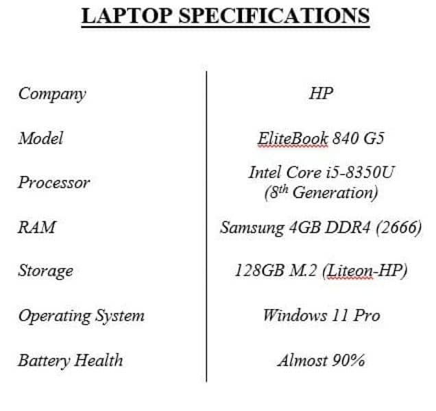 HP Elitebook 840 G5 ci5 8th generation processor 5