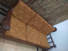 One Big 3 Seater and Two 1 Seater Sofa Set ( Wooden )