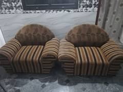 2x 1 Sitter Sofa Pure Wooden Structure