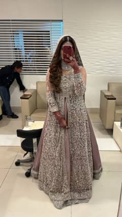 Walima Maxi Dress for Sale - Heavy Embroidery, with fancy walima bag