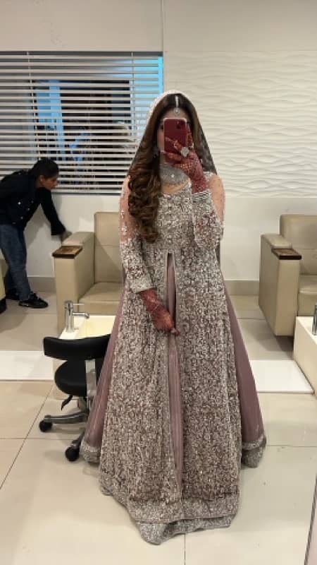 Walima Maxi Dress for Sale - Heavy Embroidery, with fancy walima bag 0