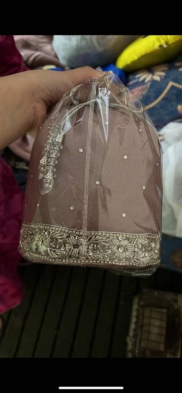 Walima Maxi Dress for Sale - Heavy Embroidery, with fancy walima bag 4