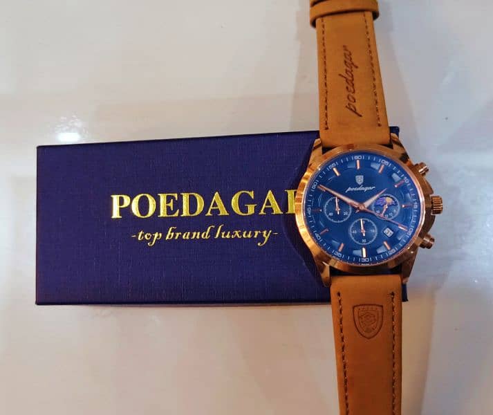 Poedagar Brand Quartz Luxury Sports Chronograph Wrist Watch With Box 8