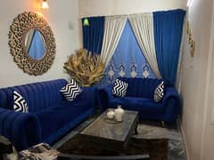 Sofa set / 5 seater sofa set / velvet poshish Sofa/blue