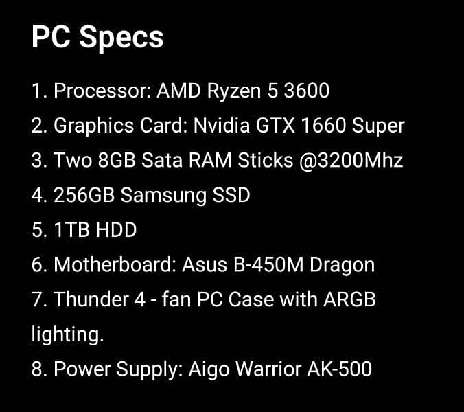 Gaming PC Ryzen 5 3600 GTX 1660 Super 5