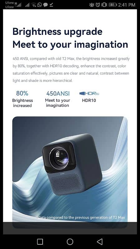 Wanbo T2 max 1080p Android projector 2