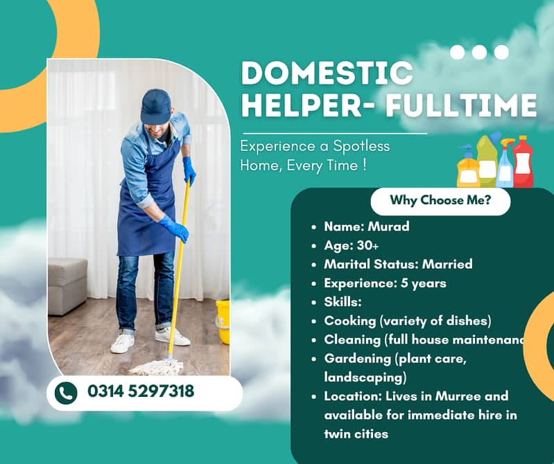 Full-Time Helper Available for Work 0