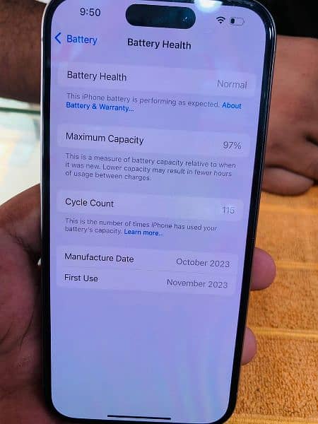i phone 15 pro natural Tatianem 128gb battery health 97 condition 10 2