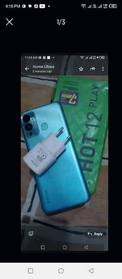 Infinix hote 12 play 4gb 64 gb complete box total original