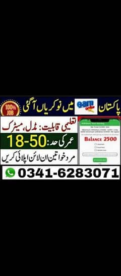 online job available All over Pakistan