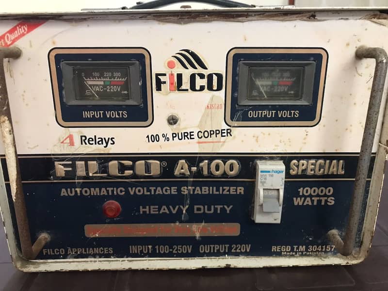 FILCO Stabilizer A-100 special 10000 Watts 100% Copper 0