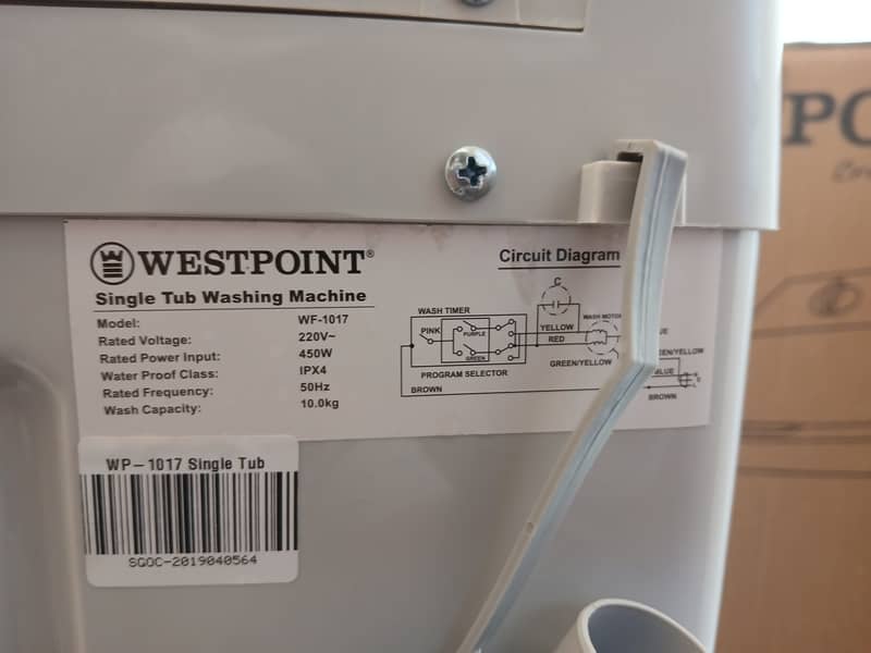 Westpoint (Single Tub Washing Machine) 8