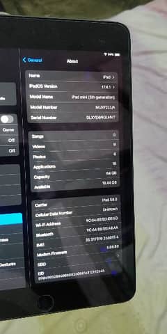 Ipad mini 5 64GB sim varient