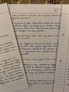 hand writing assessment work