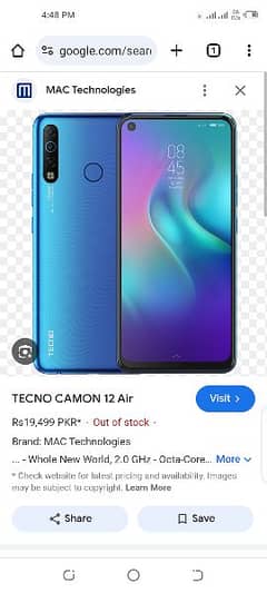 Techno camon 12 air 4/64 gb